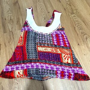 Multi-colored tank top with white collar